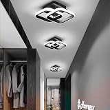 EIDISUNY Modern LED Ceiling Light 22W Cool White 6000K Black Square view 6