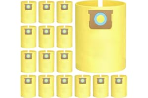 ATXKXE 16-Pack 5-8 Gallon Bags replace for Shopvac, Type E 90661 9066133, Type H 90671 9067133.Disposable Wet Dry Vacuum Collection Bags, Yellow