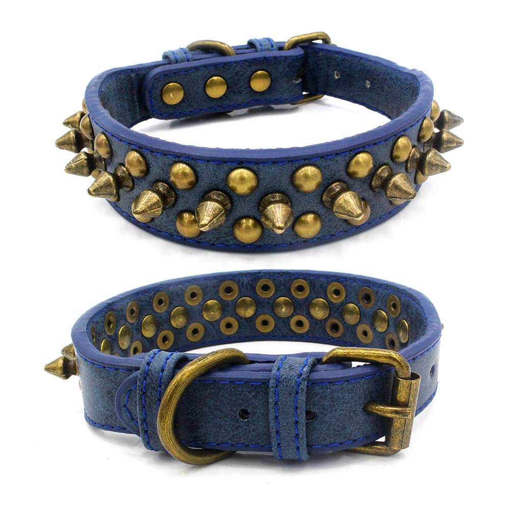 TELEYI Mushrooms Spiked Rivet Studded Adjustable Pu Leather Pet Collars for Cats Puppy Dogs