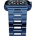 iiteeology Compatible with Apple Watch Band 42mm 41mm 40mm Series 10-1, Light Breathable Stainless Steel Band for iWatch Men Women - Blue