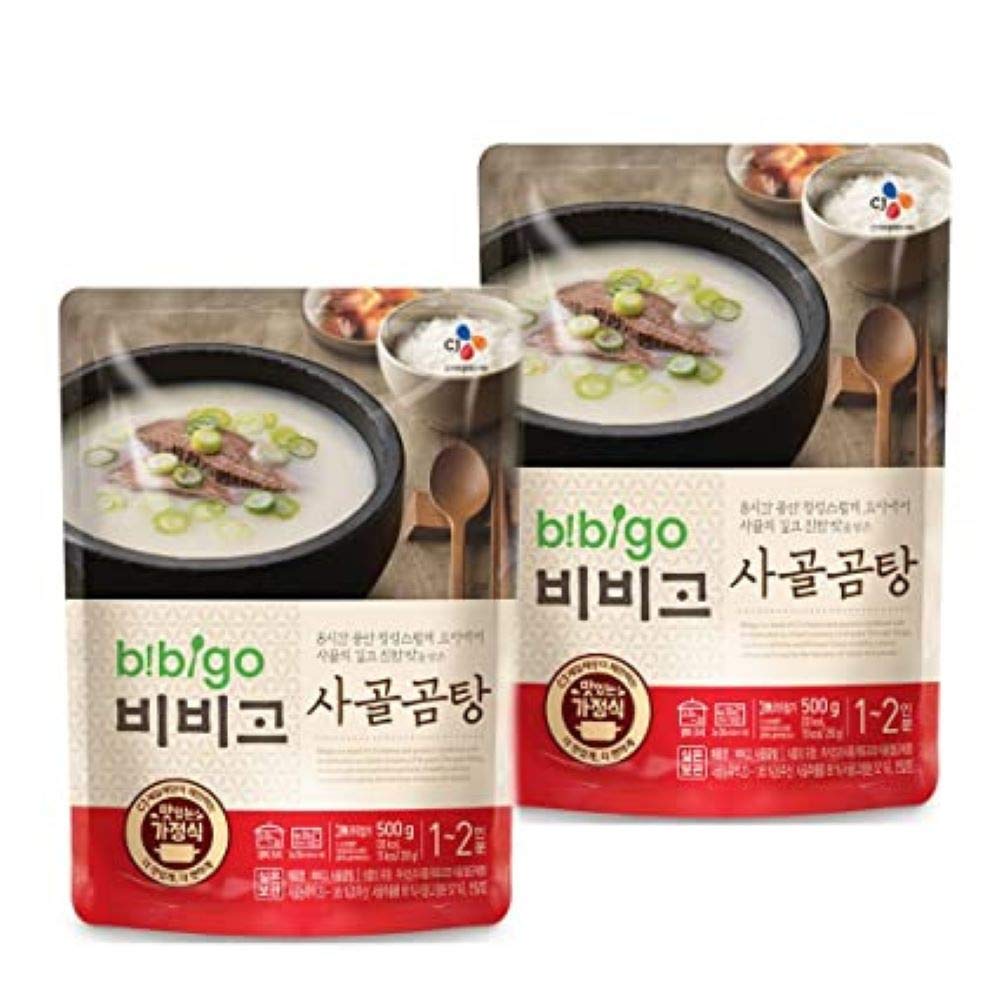 CJ Bibigo Korean Pre-made Packaged Food (Beef Stock Soup, 2 Pack)