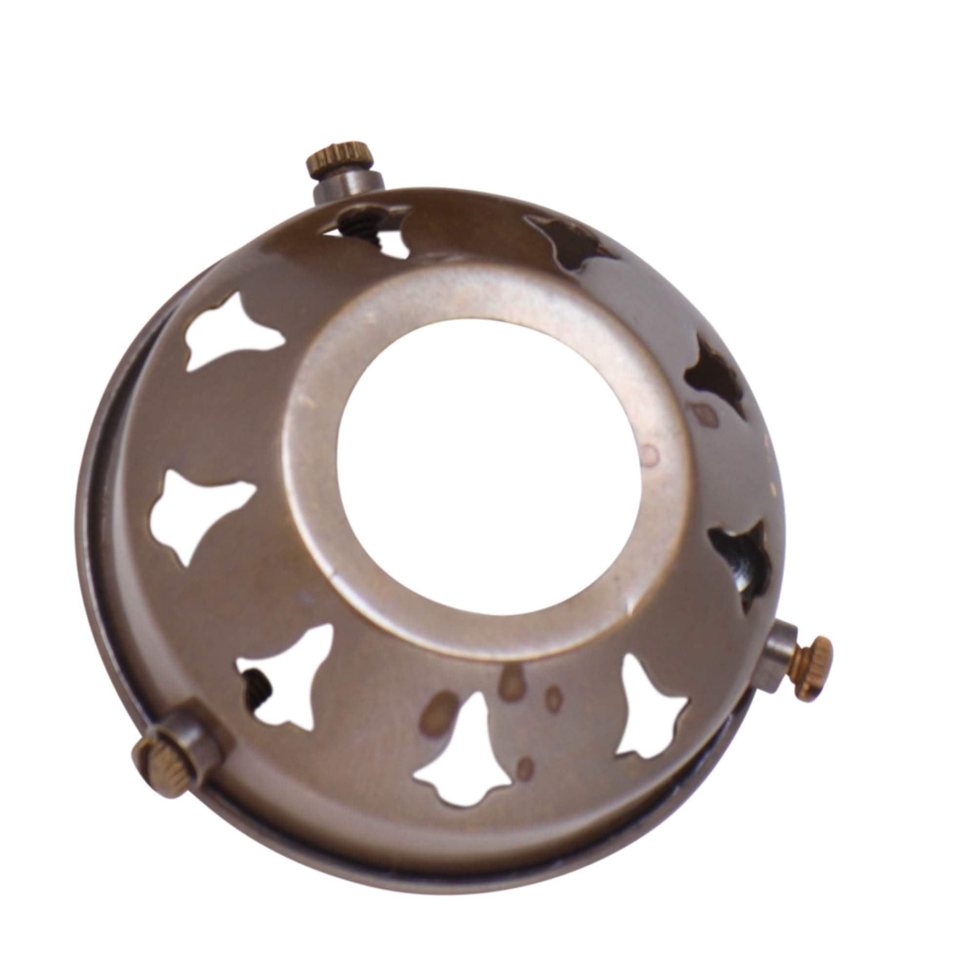 ElekTek Glass Lamp Shade Gallery Fitting for B22 Shade Ring Bulb Holders 2.25 inch Antique Brass