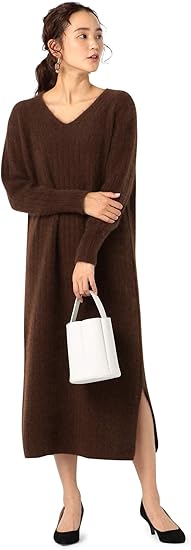 Amazon ノーリーズ ソフィー Nolley S Sophi エアリーラクーンニットワンピース 0 0030 6 02 019 38 ブラウン ワンピース チュニック 通販