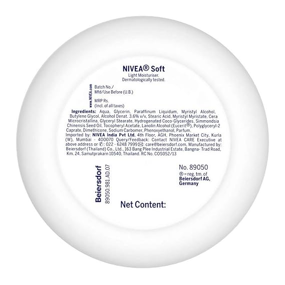 nivea soft light moisturiser with vitamin e