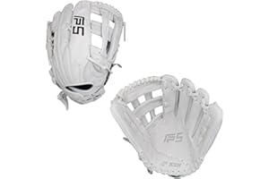 SSK FP5 Fastpitch Softball Glove – Infield - Outfield - Pitcher – 11.5”-11.75”-12”-12.25”-12.5”-12.75”-13”– Right & Left Hand Throw (White-H Web, 13" - Right Hand Throw)