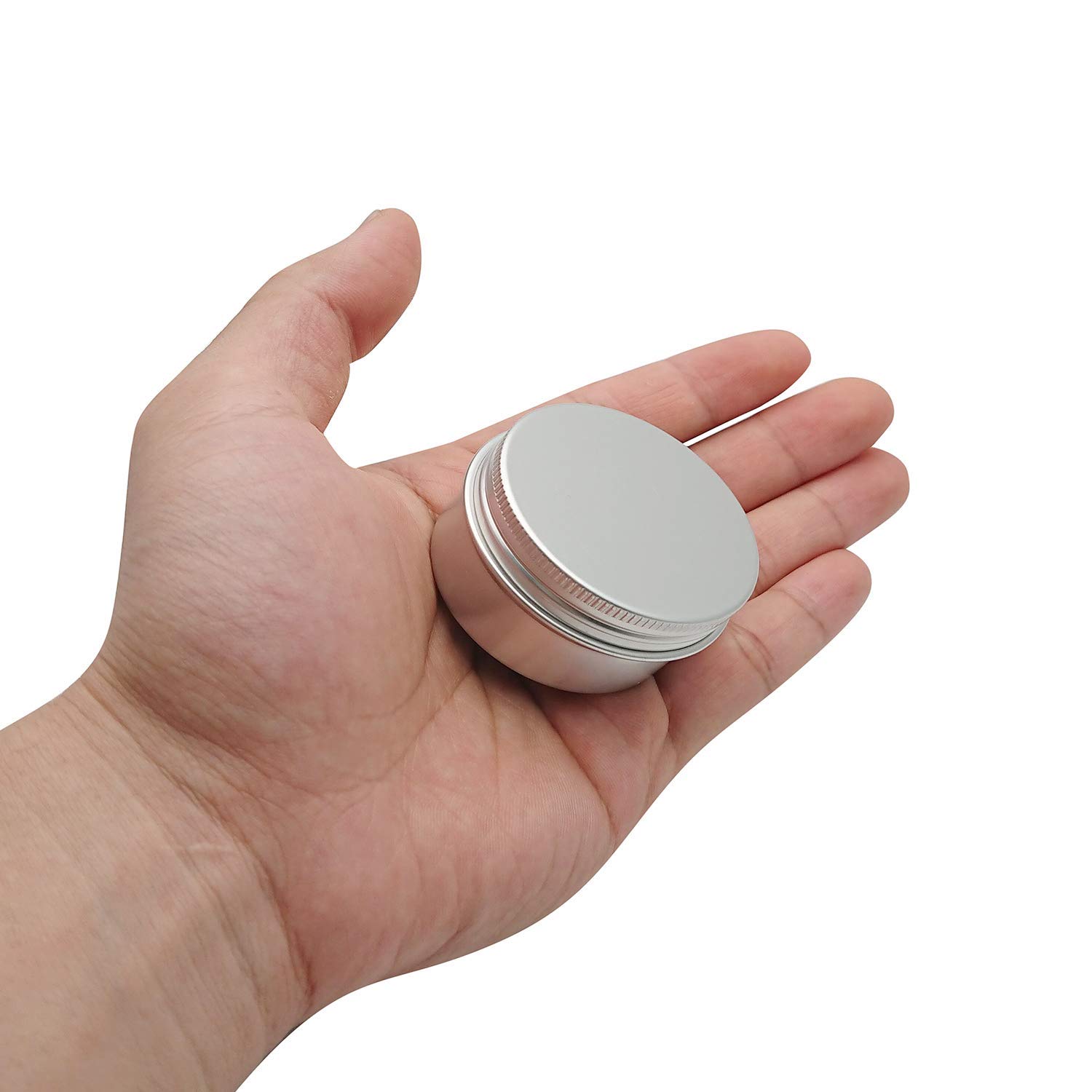 Hulless Aluminum Tin Jar 1oz Refillable Containers 30ml, Cosmetic small tin, Aluminum Screw Lid Round Tin Container Bottle for Cosmetic ,Lip Balm, Cream, 12 Pack.