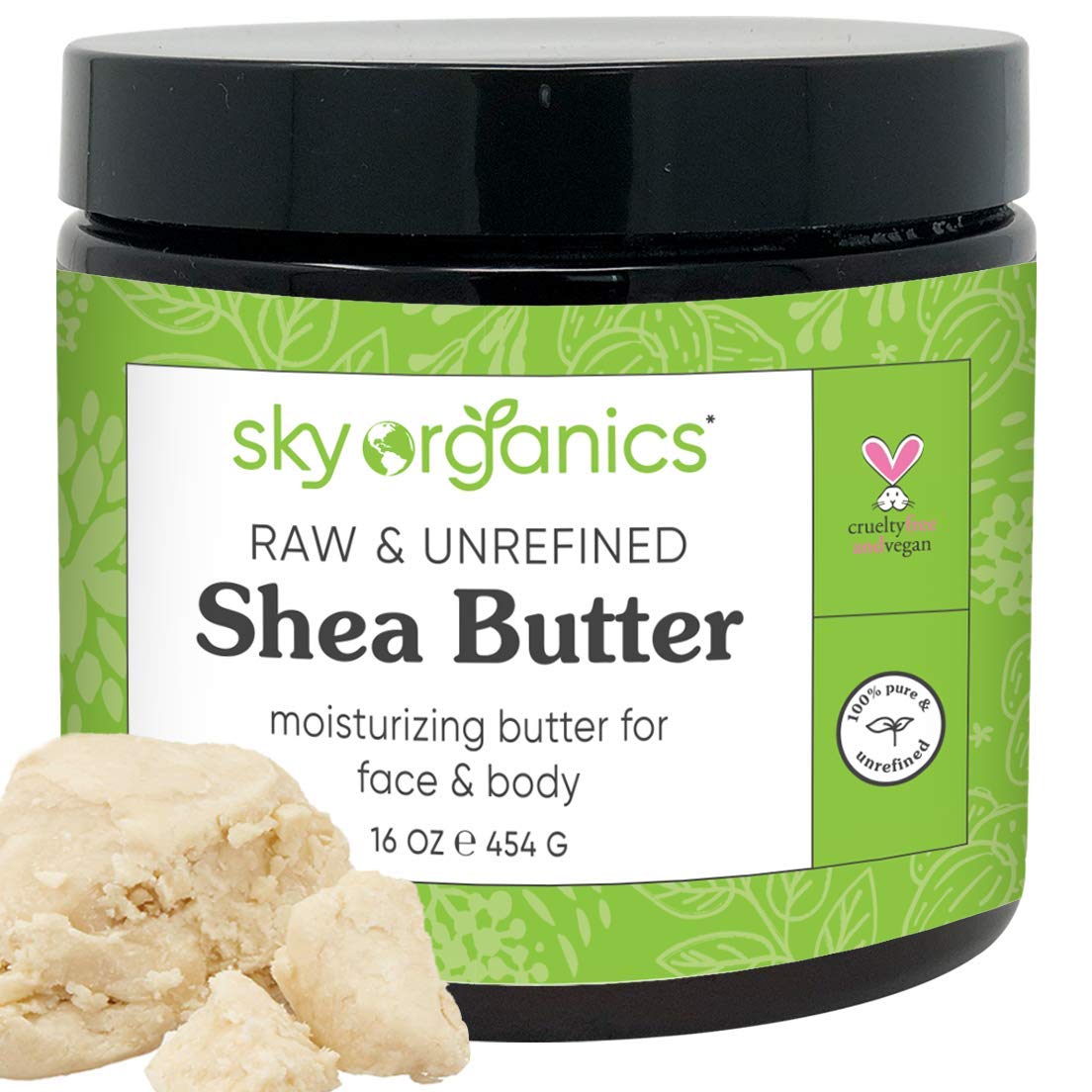 Shea Butter by Sky Organics (16 oz) 100 Pure Unrefined Raw African