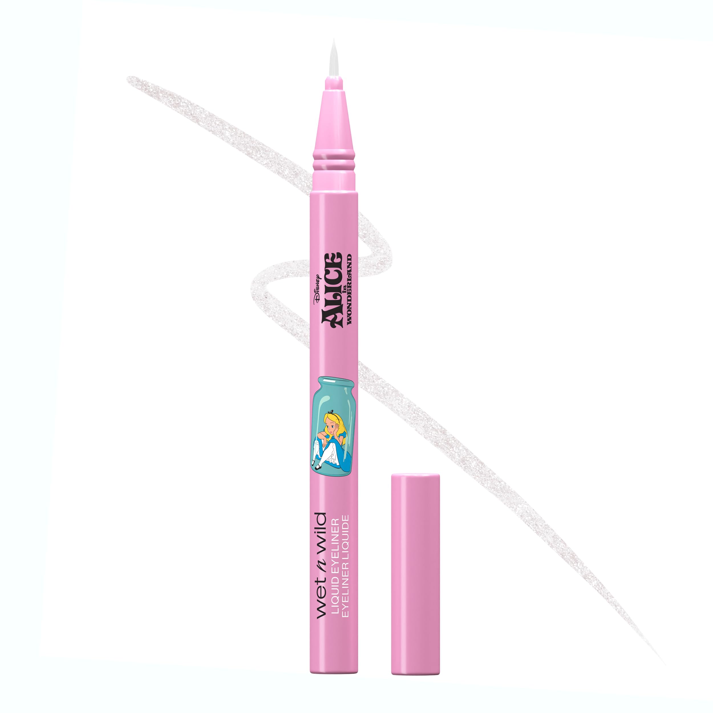 Wet n Wild Alice in Wonderland Liquid Eyeliner with Flexible Brush for Ultimate Precision, Semi-Sheer Buidable Formula and Superfine Glitter Finish for Sparkling Eye Look, Silly Nonsense Shade