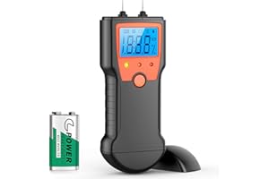 POVLEN Wood Moisture Meter for Firewood - Digital Moisture Meter for Wood Pin Type Wood Moisture Tester Water Leak Detector Dampness Tester Meter for Wood Building Material with Visual High-Medium-Low Alerts