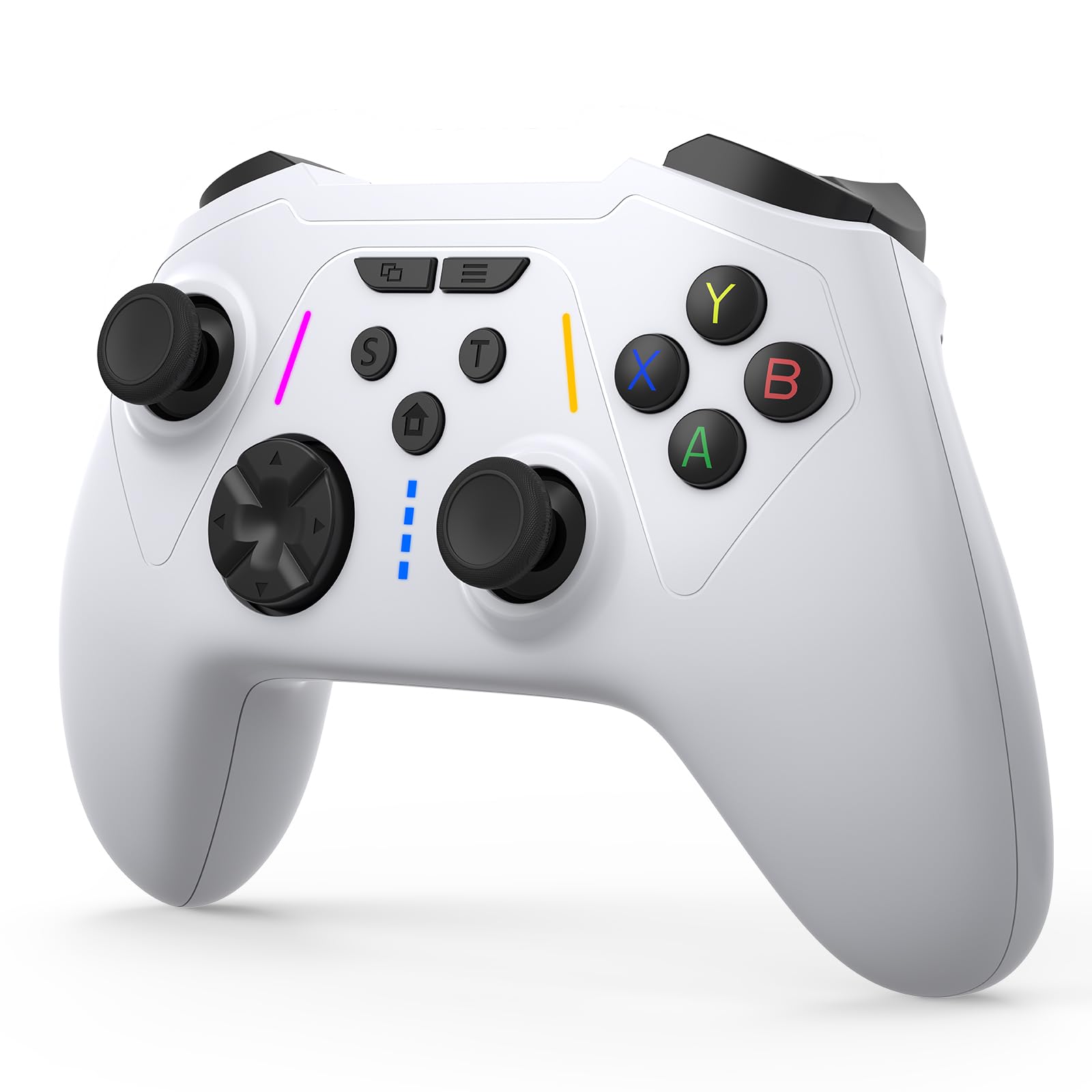 BETMI for Xbox Controller Wireless with 2.4GHz Adapter/Hall Effect Trigger & Joystick/Turbo/Macro/Mapping/Dual Vibration/RGB Light, Gamepad Compatible with Xbox One, Xbox Series X/S, PC (White/Black)