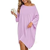 HONGTEYA Plus Size Nightgowns for Women Oversized Sleep Tshirts Dress Short Sleeves Sleepwear With Pocket Fit S-5XL