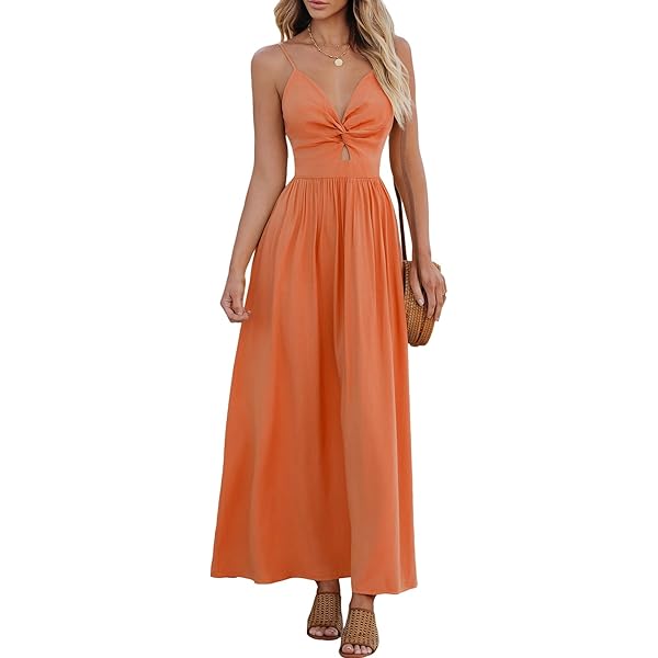 Amazon.com: Fame and Partners Womens The Caspian Pleated Sleeveless Maxi Dress  Orange 10 : Clothing, Shoes & Jewelry