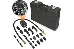 DUOYI Pneumatic Injector Puller 24pcs Diesel Injector Puller Set Labor-Saving Diesel Injector Extractor Tool for Diesel Engines Injector Puller Removal Set with Pneumatic Hammer,22pcs Adaptors