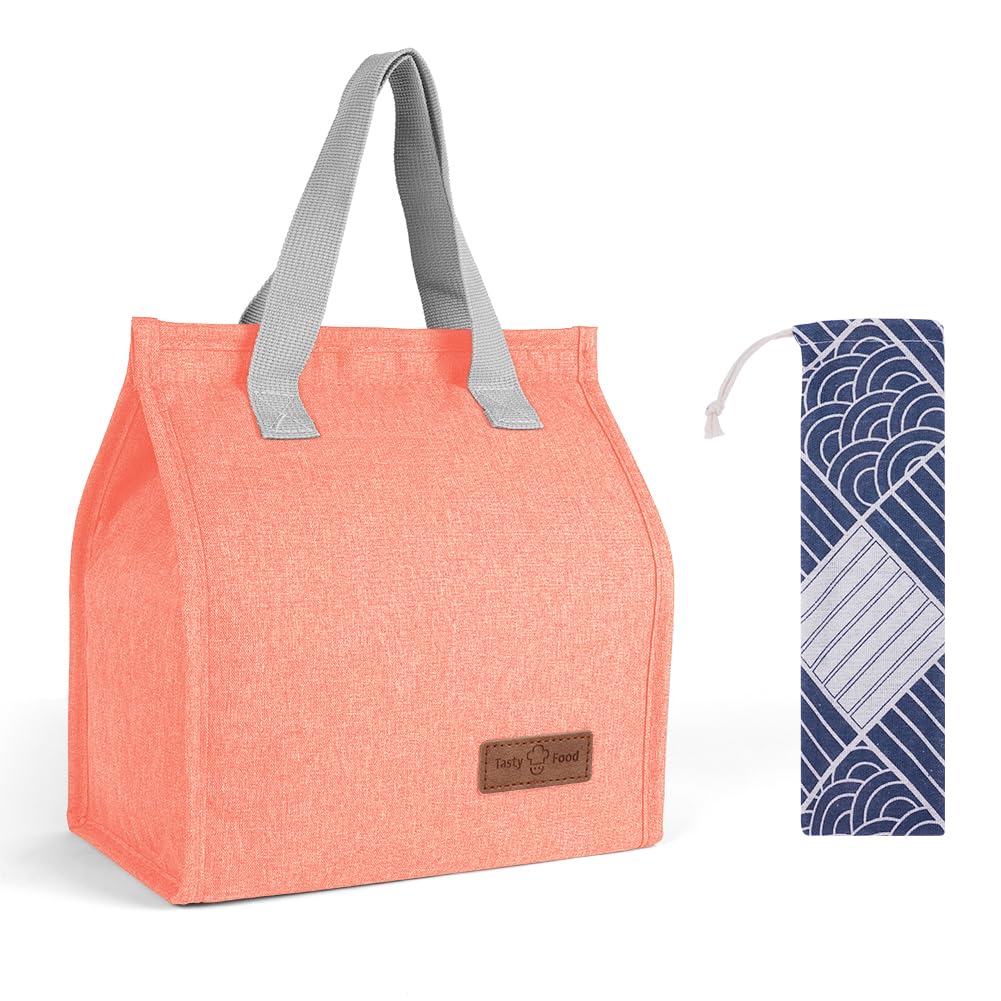 Vicloon Lunch Bags for Women Men, Portable Lunch Box Bag, Insulated Cooler Bag Thermal Leak-Proof Lunch Organizer, Thermal Cooler Bag for Work Outdoor School Travel - Watermelon Red — image 1