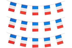 MFLAGPERFT France Flags French Small String Mini Flag Pennant Banner Decorations
