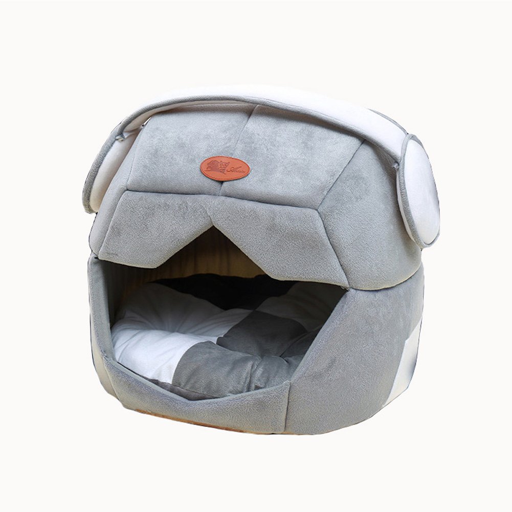 DoubleBlack Indoor Pet Dog/Cat House Bed with Hood Cover and Soft