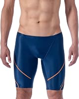 MY KILOMETRE Jammer Swimsuit Mens Solid Long Racing Training Dark Blue view 2
