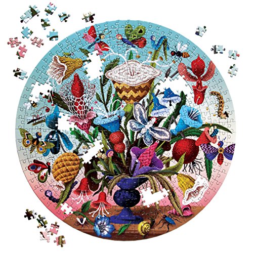 eeBoo Crazy Bug Bouquet Round Puzzle, 500 Pieces