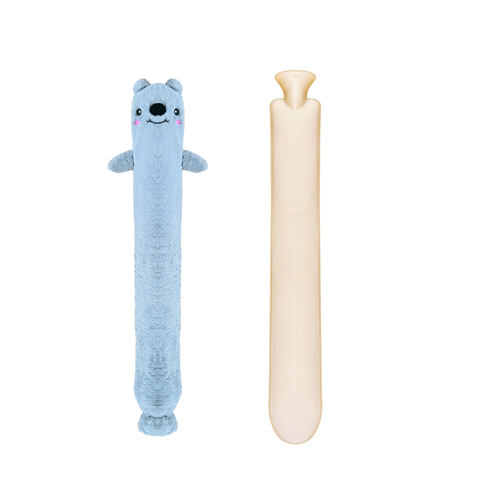 Hot Water Bottle, Rubber Hot Water Bottle Belt with 2 Pack Warm Soft Waist Plush Cover, Hot Water Bag for Pain Relief for Neck, Back, Shoulder and Legs (Kola-Purple)