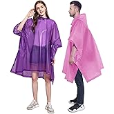 YUNLOVXEE Rain Poncho Raincoats for Adults Reusable - 2-5 Pack EVA Waterproof Rain Coat with Hood, Rain Gear for Women Men