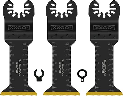 XXGO 3 Pcs Titanium Oscillating Multitool Blades for Nails Wood Metal