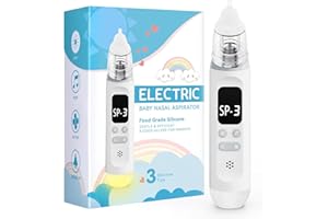 BIVNI Nasal Aspirator for Baby, Electric Baby Nose Sucker with Adjustable 3 Levels Suction, Rechargeable Booger Sucker for Babies with 8 Light Modes and 3 Nursery Rhymes