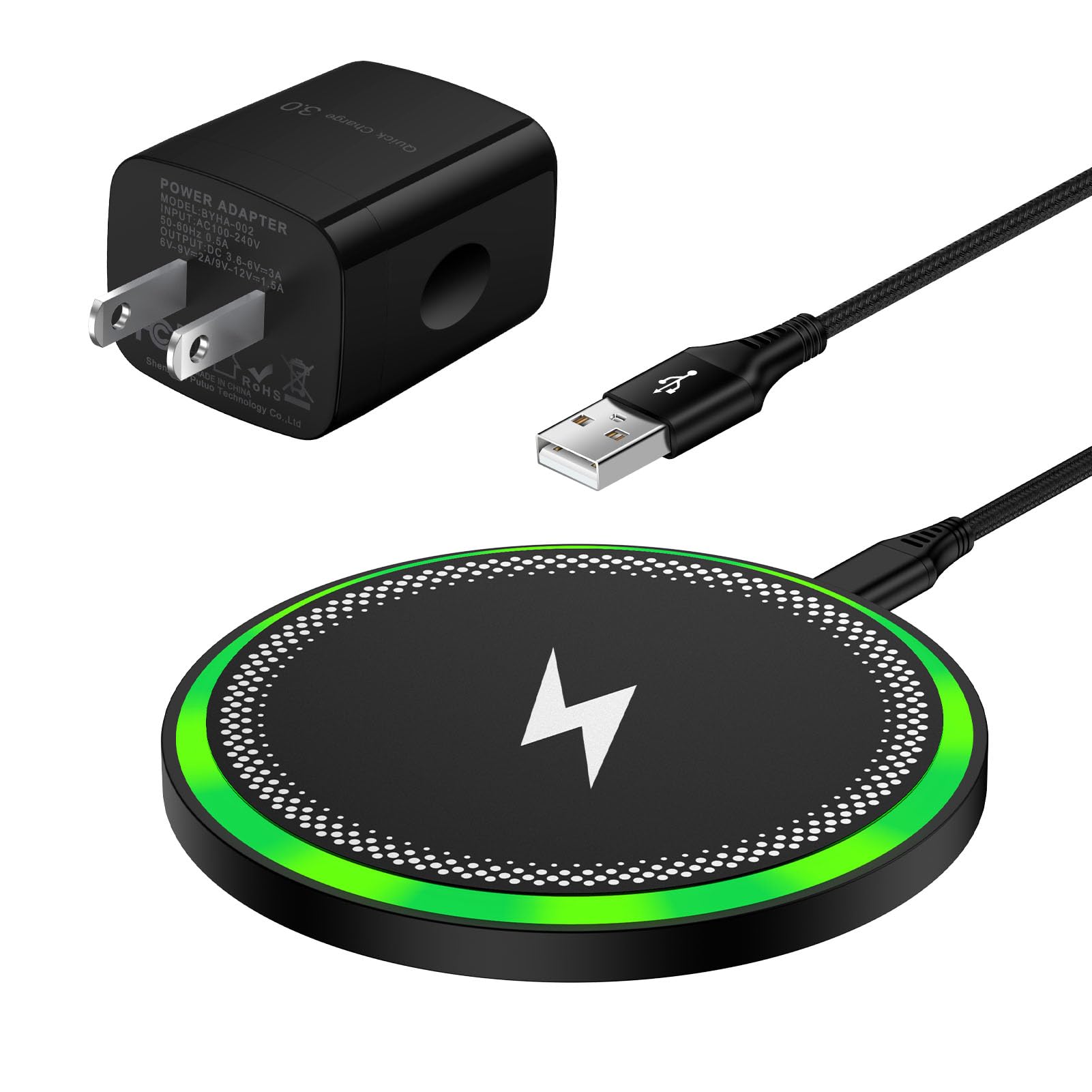15W Wireless Charger Fast Charging for Samsung S26 Ultra S25 Edge S24 FE S23 S22 Z Flip Fold 7 6 5, Wireless Charger Fast Charge Station Charging Pad + Adapter for Google Pixel 10 9 Pro XL 9 8 7 Pro