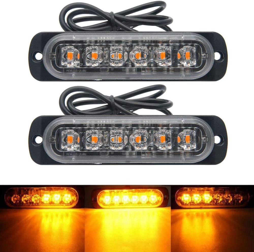 Emergency Strobe Lights, Maso Amber Recovery Car 6LED Light Bar Orange