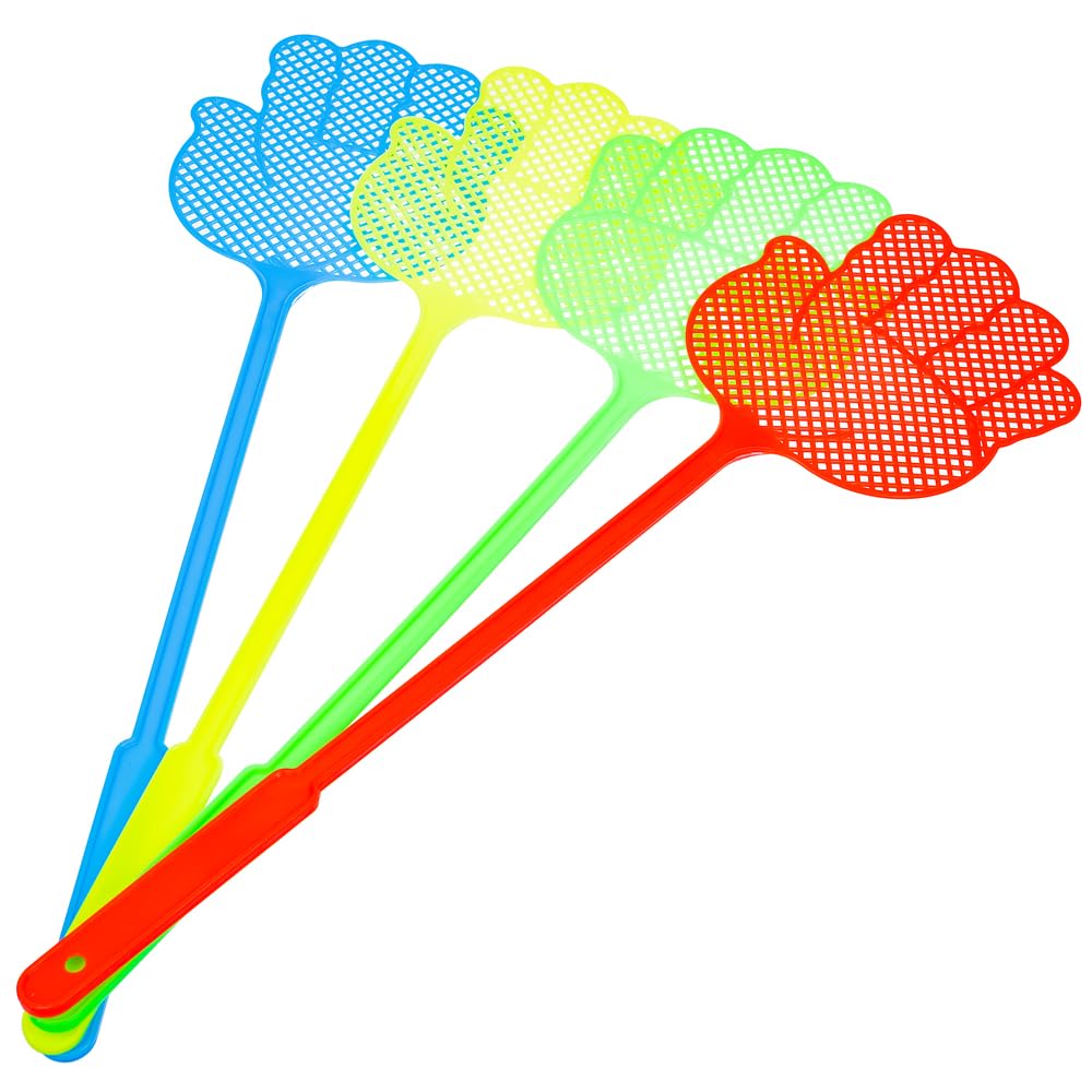 Invero® 4 x Pack of Fly Insect Swat Swatter Bug Mosquito Wasp Swatters ideal for Indoor or Outdoor Home Travels