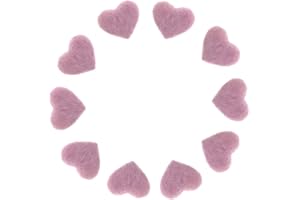 CARTSYOU Heart Shape Felt Wool Beads Balls Pom Pom Handmade DIY for Craft Dream Catcher Baby Mobile Pompom Home Decor Nursery Party Props (Pink 40mm 10pcs)