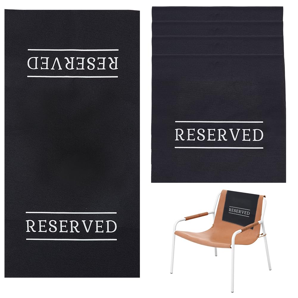 AHANDMAKER Reserved Chair/Pew Cloths Reserved Chair Signs Reserved Signs for Pews, Chairs, Weddings Parties Celebrations Receptions Church or Event (5-Pack, Black)