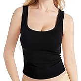 ROMENPICK Ribbed Tank Tops for Women Square Neck & V Neck Reversible 2025 Summer Sleeveless Sexy Camisole Going Out Tops