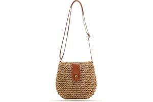 abcmilz Women Small Straw Beach Bag Summer Crossbody Bag Bohemian Handmade Woven Shoulder Handbags Purse for Holiday Travel