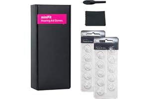 ANICO MiniFit Power Domes 6mm/ 8mm/ 10mm/ 12mm for Oticon RITE Hearing Aids with Cleaning Brush Tools Kit (8MM)