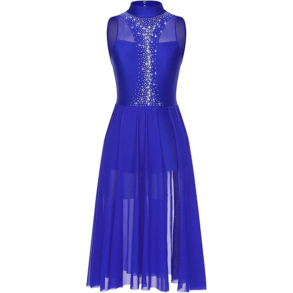 JanJean Kids Girls Glitter Sleeveless High Low Dance Ballet Lyrical