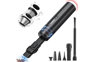 Chuboor Car Vacuum Cleaner High Power Cordless Rechargeable, 13000PA Powerful Handheld Vacuum, Portable Mini Vacuum with LED SOS Light, Small Hand Held Vacuuming Cordless, Dust Busters(P16-White)