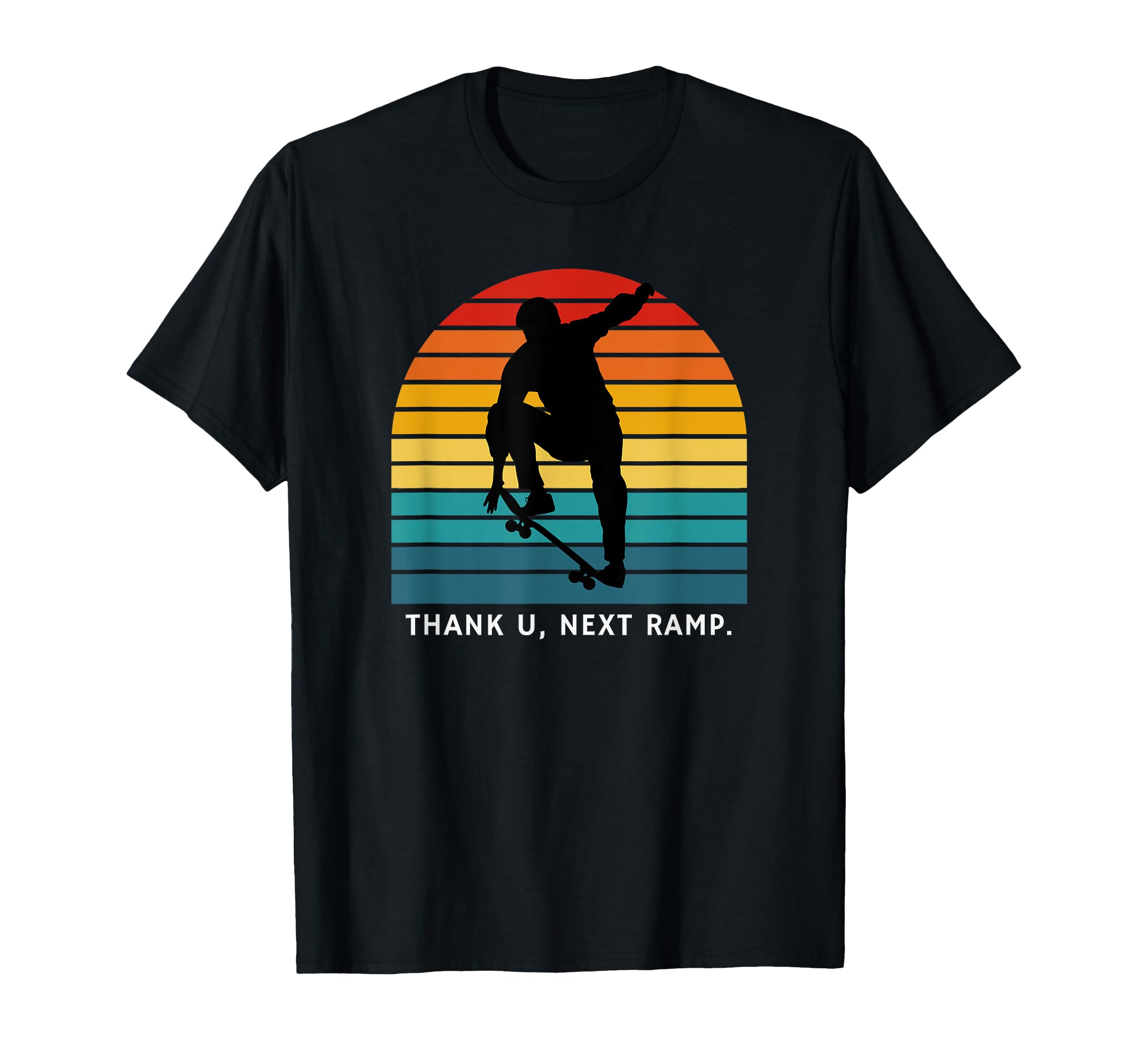 Ramp Up Pro Skateboarders Retro Sunset Longboard Skateboard T-Shirt