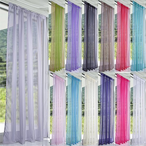 John Aird Lucy Woven Voile Slot Top Curtain Panels (Silver, 58" Wide x 90" Drop) Amazon.co.uk