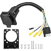 MECMO 4 Pin to 7 Pin Vehicle-Side Trailer Light Adapter Plug, 4-Way Flat to 7-Way Round RV Blade Female End Trailer Wiring Co