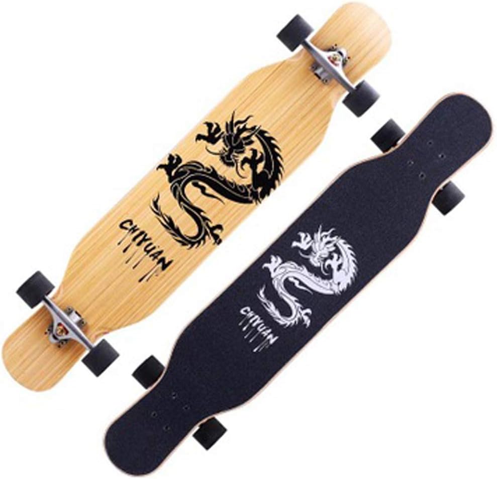 Fengyj 8 Layers Maple Longboard Complete Board Cruiser 46.0 X 9.0 Inch Professional Longboard - Dance Longboardadults,Boys/Girls/Youth