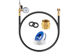 KBROTECH RV Winterizing Kit Winterize Sprinkler Blowout Adapter with Integrated Pressure Gauge Shut Off Valve and 1/4”Industrial Plug Air Compressor 3/4" GHT Connect for Motorhome Boat Camper Travel Trailer