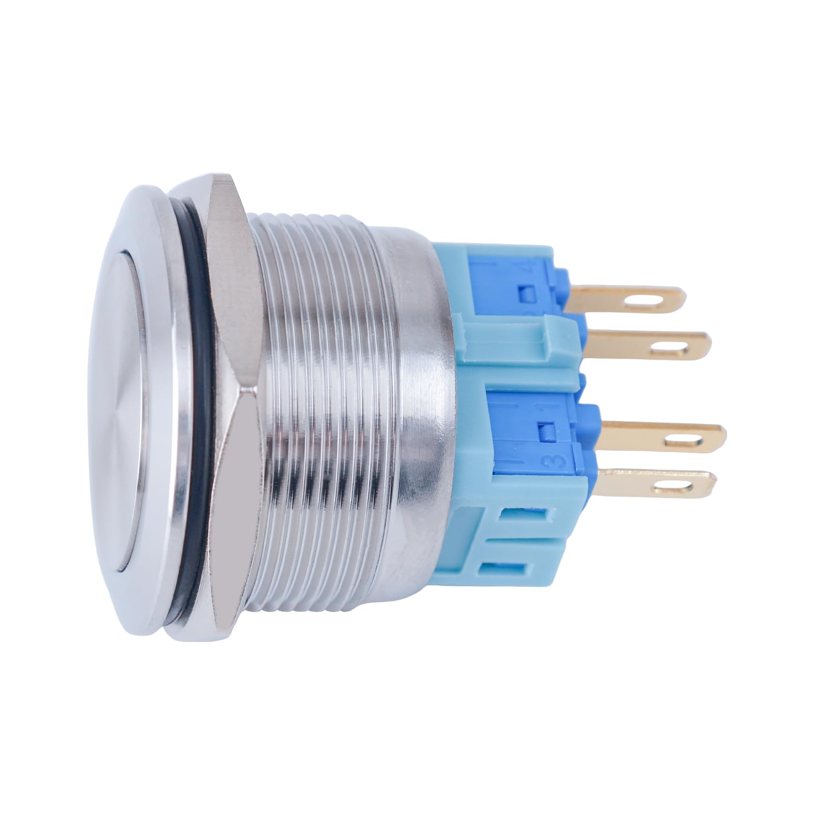 Larcele Push Button Switch 25mm Waterproof Momentary Metal DIY Switch,1 Piece JSANKG-15 (Pin Terminal)