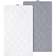 Bassinet Mattress Pad Cover Waterproof, Fits 19" x 33" Baby Delight, YADAQE, KoolaBaby, Angelbliss, Cowiewie, Maxi COSI, Dream On Me Skylar/Lotus and BabyBond Bedside, Ultra Soft, 2 Pack
