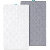 Bassinet Mattress Pad Cover Waterproof, Fits 19" x 33" Baby Delight, BabyBond, YADAQE, KoolaBaby, Angelbliss, Cowiewie, Maxi COSI, and Dream On Me Skylar/Lotus Bassinet, Ultra Soft, 2 Pack