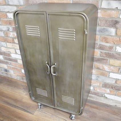 Get Goods Industrial Style Storage Cabinet 2 Doors 3 Shelves 4
