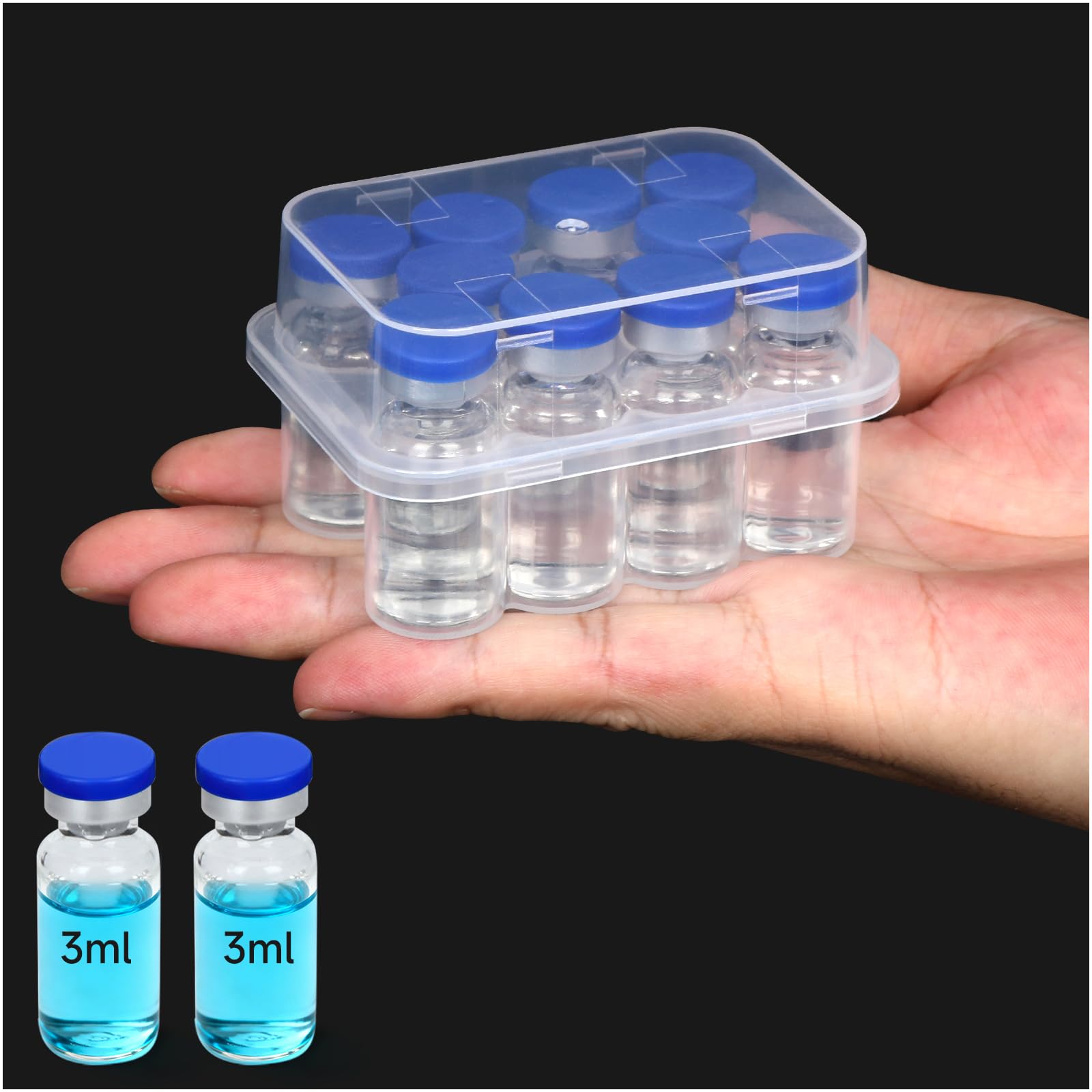 Photo 1 of DawnBox 3ml Vial Holder, 3ml Peptide Case for Firdge, 1PCS 3ml Vial Storage case 10-Shot Peptide & Insulin Organizer for Fridge, Transparent Box for 3mL Glass Vials (Insulin, GLP-1, Peptides, Etc.)