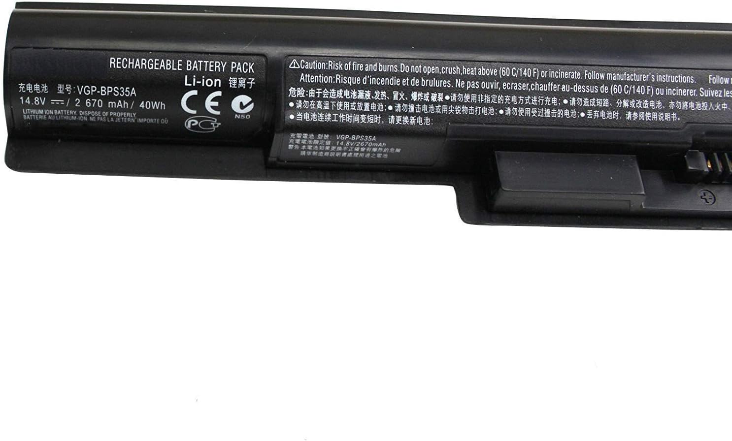 VGP-BPS35A VGP-BPS35 Laptop Battery Replacement for Sony VAIO E341239 SVF152C29M SVF142C29M SVF1521A1EW SVF1521A2E SVF1521A2EB SVF15217SC SVF14215SC SVF15218SC SVF15216SC SVF14316SCW (14.8V 40Wh) - Image 4