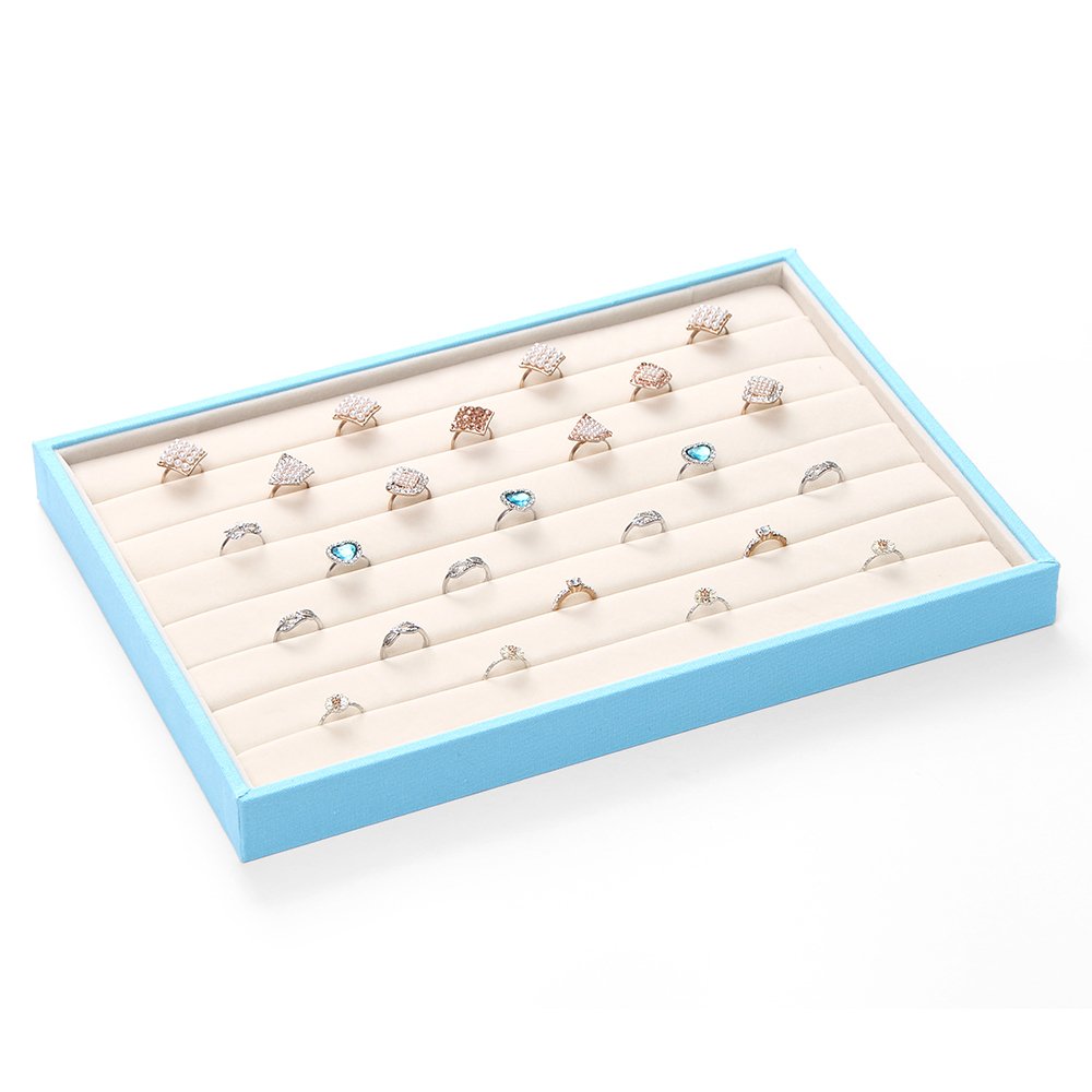 Bocar Ring Jewelry Display Showcase Organizer Holder(CP-blue-JZ)