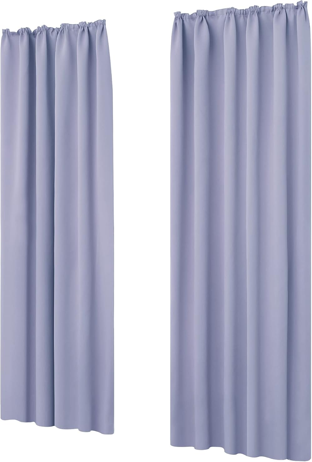 Deconovo Energy Saving Blackout Curtains Pencil Pleat Panels Light Purple 79in