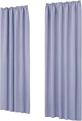 Deconovo Energy Saving Blackout Curtains Pencil Pleat Panels Light Purple One